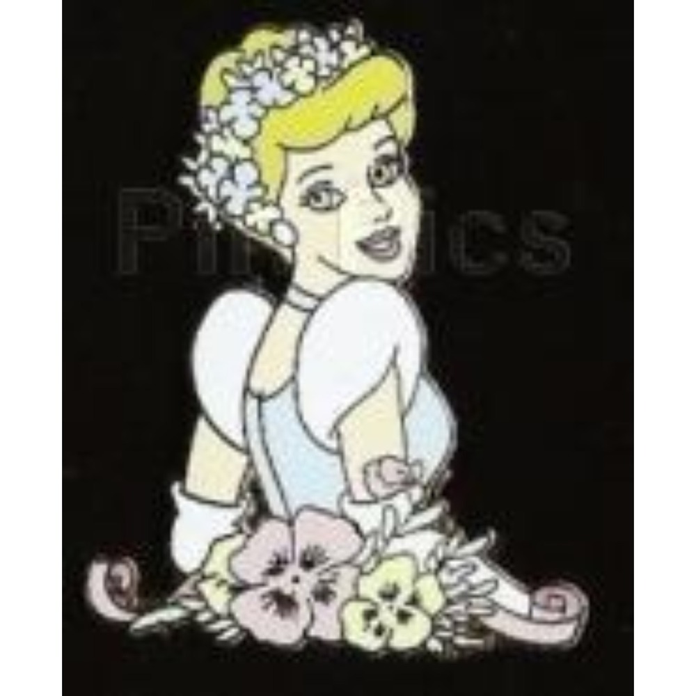 Disney Pin Princesses with Flowers Princess Cinderella Blue Ball Gown 59259 DS